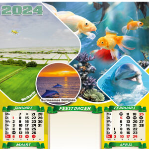 8. 3-bladig Kalenders Dharmic en Landschap 2024